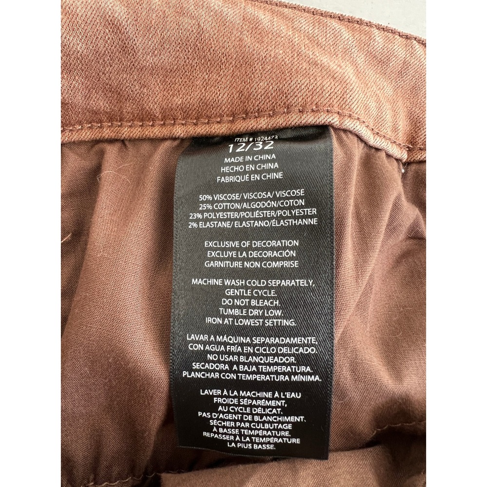 Well Worn Womens High Rise Straight Leg Pants Terracotta Brown Size 12/32 - Picture 7 of 7